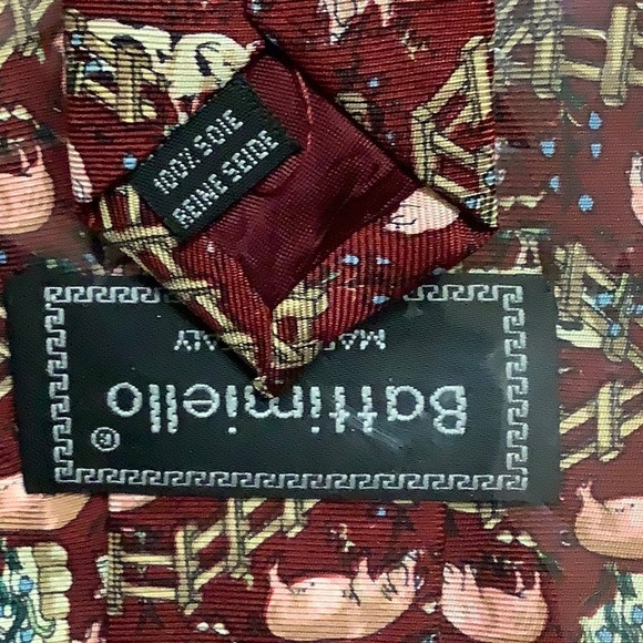 Designer Battimiello Tie Milan Italy pigs farm adorable - Picture 5 of 5